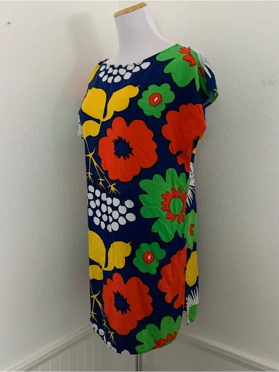 Marimekko For Target Floral Shift Dress Size small Bold Colorful Mod 100% rayon - Picture 12 of 15